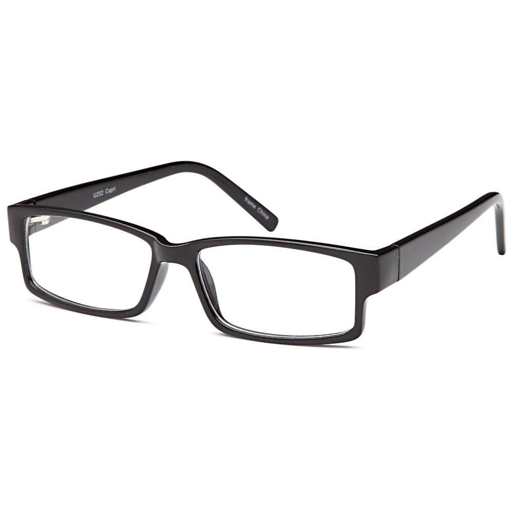 Capri Optics U 202 Black 53-16-145 Rectangular Full Rim Eyeglasses Frames